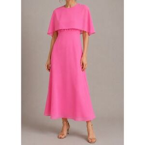 NEW Vilagallo Gracie Pink Georgette Sleeveless Maxi Dress Cape VEGCI3S230 - 42 L